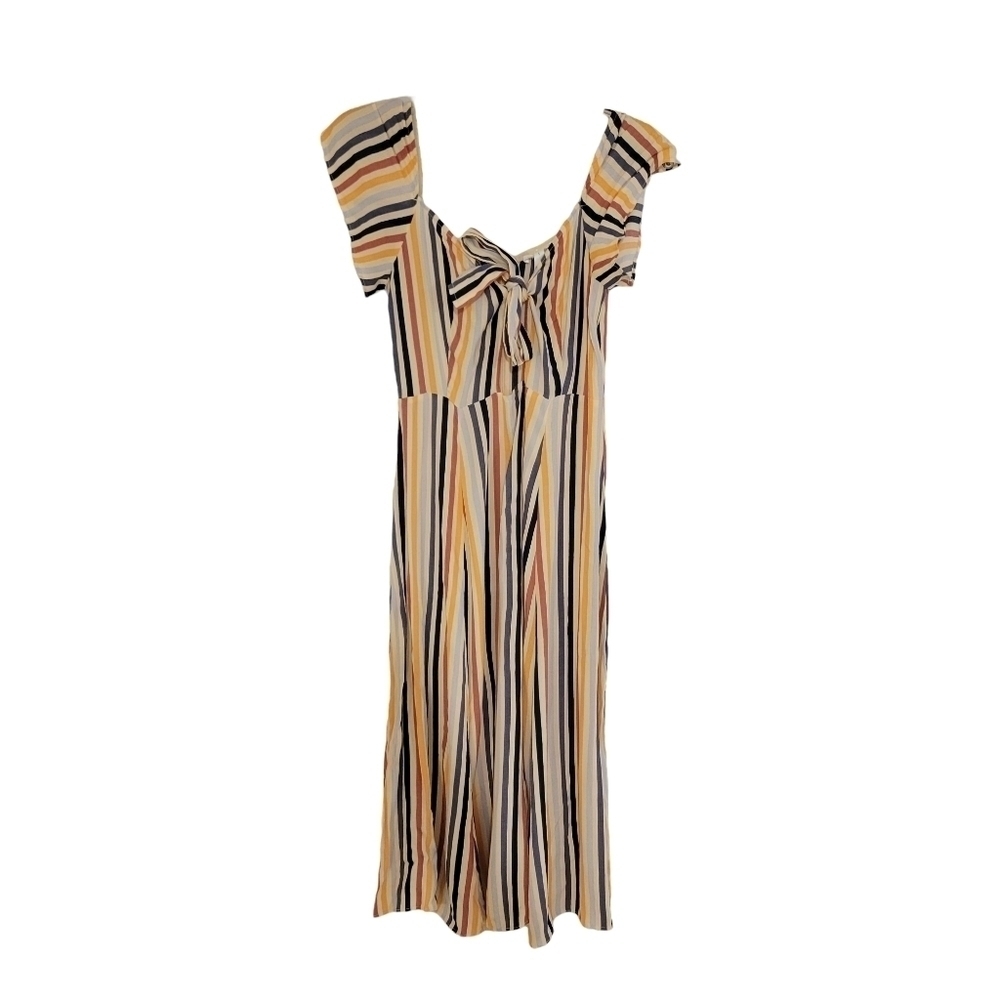 Leith Flutter Sleeve Multicolored Stripe Cutout T… - image 5